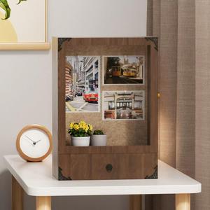 Vintage Shadow Box 11x16'' - Solid Pine Memory Box with Magnetic Door & Acrylic Glass for Pet Memorials, Keepsakes, Collectibles, Anniversaries | Wall Mountable & Tabletop (Walnut)