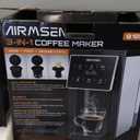 AIRMSEN Grind & Brew Coffee Maker with Built-in Grinder - Single-Serve, Compatible with K-Cup Pods & Ground, 1000W Fast 6-14oz Brewer, Descaling Alert, Touchscreen & 50oz Removable Tank