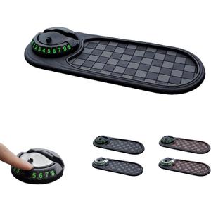 S-SNAIL-OO Multifunction Car Anti-Slip Mat, Multifunction Car Dashboard Mobile Phone Holder with Temporary Parking Number Pad for Phones, Sunglasses, Keys, Gadgets (Gray-Black)