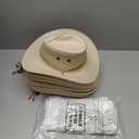 Coume 15 Set Cowboy Hat and Bandana for Women Men 10 Felt Cowgirl Cowboy Hat Bulk 15 Western Bandanas for Adult Costume Party(Beige White,Classic Style)