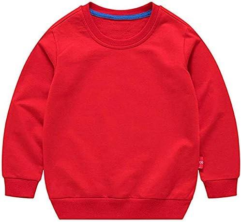 HAXICO Unisex Kids Solid Cotton Thin Pullover Sweatshirt T-Shirt Toddler Baby Crewneck Long Sleeve Tshirts Tops Blouse (No Size)