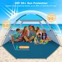COMMOUDS Beach Tent Sun Shelter for 3/4/6/8 Person, UPF 50+ UV Protection Beach Shade Canopy Tent, Lightweight, Easy Set Up and Carry