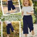 Girl's Capris Pants Wide Leg Cropped Pant Casual Summer Sweatpant with Pockets Loose Elastic Waist Capri 5-14 Years