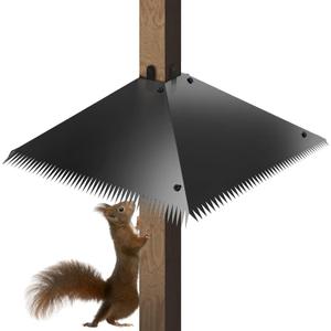 Metal Squirrel Baffles with Spikes - Galvanized Steel Squirrel Guards for 4x4 Posts and Bird Feeder Poles - Keeps Squirrels and Raccoons out of Birdhouses (1 Pack)
