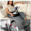 Tablet Pillow Stand with Storage Liner - Leatherette, Stable Support for 6.1-15.6 Inch Devices, Waterproof & Foldable for Sofa/Bed/Floor, Fit Thickness Case for iPad Pro/Air/Mini, Galaxy Tab