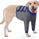 KOESON Dog Recovery Sleeve for Front Legs, Soft Pet Recovery Suit After Surgery, Adjustable Dog Leg Elbow Protector, Pet Wound Care Shirt to Stop Licking, E-Collar Cone Alternative, Grey XL