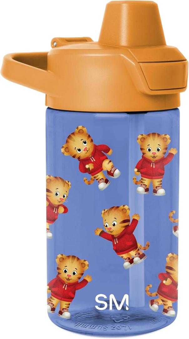 Simple Modern Daniel Tiger Kids Tritan Plastic Summit Water Bottle | 12 oz BPA-Free Cup with Covered Leak Proof Straw Lid for Boys, Girls, Toddlers | Dances