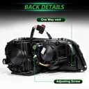 LED Headlights Assembly Pair for 2003-2014 Volvo XC90 LED Headlamps Head Lights Replacement Driver and Right Side, NOT Including Bulbs Black Housing with Clear Reflector