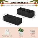 DULLEMELO Toilet Paper Basket for Organizing, Paper Rope Bathroom Baskets, Decorative Storage Bins for Countertop Bathroom Shelves, Set of 2,Black