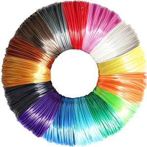 15 Bright Colors 1.75mm 3D Pen Silk PLA Filament Refill, Each Color 4m, Total 60m 3D Printer Silk PLA Sample Pack, Compatible with FDM 3D Printer and 3D Pen, Not Support for 3Doodler Pen