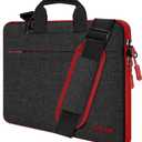 Hseok Laptop Shoulder Bag 13 13.3 14 Inch Case Compatible with MacBook Pro/Neo 14" M5/M4/M3/M2/M1,Mac Air/pro/Neo 13" and Most 13 13.3 14 Notebooks,Spill-Resistant Briefcase,Black & Red