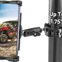 GDZN UTV Phone Mount for 1.5"-1.75" Roll Cage, Anti-Vibration Heavy Duty UTV/SXS Phone Holder with 360 Adjustable Arm, Aluminum Alloy Roll Bar Bracket Fit Polaris RZR, Can-Am for 4.7"-7.6" Devices