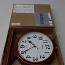 Retro 10 Inch Silent Desk Clock - Antique Decorative, Easy to Read in Office/Bedroom (Black)