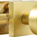 coolnews Brushed Gold Door Knob Passage Door Knobs Interior, Modern Round Door Knob Satin Brass Door Handle for Hallway Pantry Closet