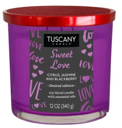 Tuscany Valentines Limited Edition Sweet Love Scented Jar Candle 12oz