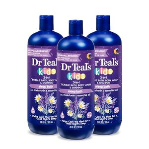 Dr Teal's Kids 3-in-1 Sleep Bath: Bubble Bath, Body Wash & Shampoo with Melatonin & Essential Oil, 20 fl oz (Pack of 3)