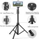 UBeesize 67'' Phone Tripod Stand & Selfie Stick Tripod, All in One Professional Tripod, Cellphone Tripod with Wireless Remote and Phone Holder, Compatible with All Phones/Cameras,Load capacity: 1.5 Kg