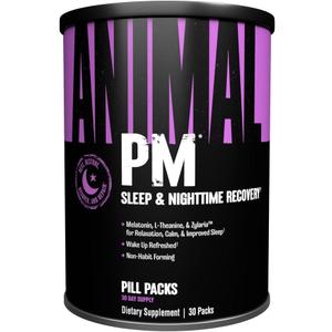 Animal PM - Sleep Aid for Adults Non-Habit Forming Relaxation Enhancer and Mood Support with Melatonin, L-Theanine, Zylaria, Zinc, Magnesium, Vitamin B6, GABA + AKG Anabolic Stack Supply, 30 Count (EXP 07/01/27)