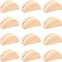 Table Number Holders, 12Pcs Wooden Place Card Holders Semicircular Design Table Name Stands Tables Card Holder Office Photo Clips Tag Wood Cards Holder for Wedding Reception Anniversary Birthday Party