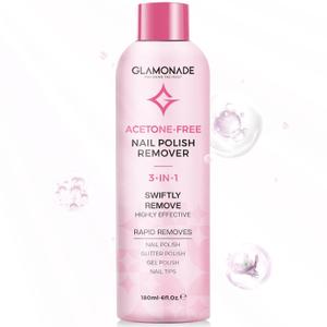 Glamonade Gel Nail Polish Remover: Professional Soak off Gel Polish Remover for Nails for Removal of Gel Polish Nail Tips Glitter Polish for Home Salon | Natural Rose Seed Oil, 6 Fl Oz