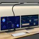 33Inch Desk Lamp for Home Office, Eye-Caring Architect Desk Lamp with Clamp, 24W Ultra Bright Auto Dimming Computer Light Stepless Dimming and Tempering Table Light for Reading, Study, Work