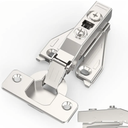 Chibery 9/16", 1/2", 5/8", 3/4" Overlay Soft Close Concealed Hinge for Face Frame Door ＆ Frameless Door, 3D Clip-on Plate, Self Closing Hidden Satin Nickel, 105° Angle, H=3, Full Overlay, 4 Pack
