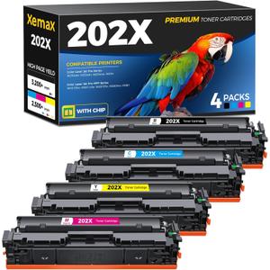 202X Toner Cartridges 4 Pack Compatible for HP 202X CF500X 202A CF500A Toner Compatible for HP Color Laser Jet Pro MFP M281fdw M281cdw M281fdn M280nw M281 M254dw M254dn M254nw CF501X CF502X CF503X