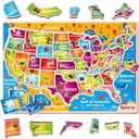 SYNARRY Large USA Wooden Puzzles for Kids Ages 3-5, Learning United States Map Puzles for Kids Ages 4-6, Wood Jigsaw Puzzles Educational Games Toys Gifts for Boys Girls Ages 3-8