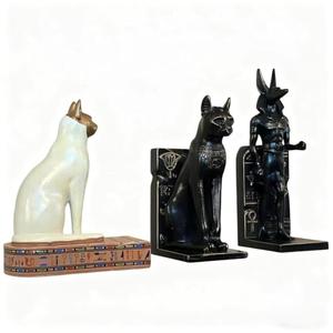 3D Bastet Cat Fridge Magnets 3 Pack, Egyptian Cat God Decor, Strong Magnetic Refrigerator Stickers, Handmade Collectible Art for Kitchen, Office