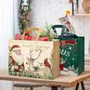 STYPOP 12 Pack 17" Extra Large Christmas Gift Bags, Reusable Non-Woven Christmas Tote Bags with Handles, Perfect for Gift Wrap/Party Favor Supplies, 16.9 * 12.6 * 6.8"