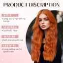 S-noilite Long Wavy Wig 24inch Orange Long Wigs for Women Side Part Natural Looking Synthetic Wigs for Cosplay Daily Use