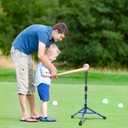 BaseGoal Batting Tee Baseball Tee,Softball Travel Portable Tee Tripod Stand Rubber Tee for Batting Training Practice with Carrying Bag