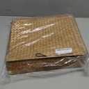 Seagrass Storage Basket Box with Lid Rectangular Woven Shelf Baskets Bins for Organize Snack Toys Set of 2 Natural Decorative(Large+Small)