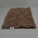 Grandaily Chenille Striped Bathroom Rugs 36x24, Extra Thick and Absorbent Bath Rugs, Non-Slip Soft Plush Shaggy Bath Carpet, Machine Wash Dry, Bath Mats for Bathroom, Beige