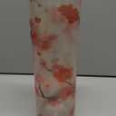 Flower Vase for Centerpieces, Plum Blossoms Flower Red Plastic Cylinder Vase, Clear Bud Vases for Home Wedding Office Table Decor (A1839)