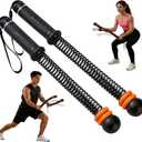 Cordless Battle Ropes with Adjustable Weight & Ropeless Battle Ropes for Home Gym Low Impact HIIT Strength Training for Men & Women (Black)