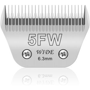 5FW Pet Dog Grooming Detachable Wide Blades,Compatible with Andis,Oster A5,Wahl KM10 Clippers,Cut Length 1/4"(6.3mm)