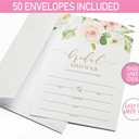 50 Trendy Watercolor Floral Invitations and Envelopes (Large Size 5x7) - Birthday Party, Wedding Invitation, Bridal Shower, Engagement, Rehearsal, Retirement, Baby Shower - Any Occasion (50 Pack)