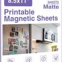 Printable Magnetic Sheets 8.5x11 Inches Matte Magnet Paper Sheet 12 Pcs Non Adhesive Magnetic Paper for Inkjet Printers, Flexible Magnet Photos for DIY Crafts
