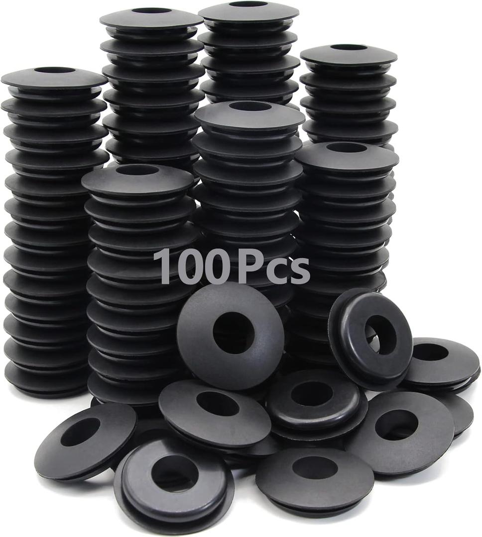100pcs Glad Hand Seals Rubber Truck Gladhand Seals Black Polyurethane Seal Washers Grommets Round Gaskets for Semi Trucks Trailers Tractors, Parts Number 10028