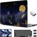 CISSOOK Compatible with MacBook Air 13.6 inch Case 2022 2024 2025 Release Model A2681 A3113 A3240, Plastic Hard Shell Case with Keyboard Cover for MacBook Air 13.6 M2 M3 M4, Gold Moon