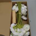 Ling's Moment Ranunculus Artificial Flower, Faux Silk Mini Ranunculus Flowers for DIY Bouquet, Bulk Fake Wedding Filler Flowers for Centerpieces Arrangements Bridal Shower Decorations, Ivory White