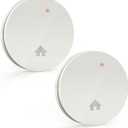 Jemay 10 Year Lithium Battery Photoelectric Smoke Detectors,Ultra Thin Design Smoke Detetor,Smoke Alarm with Automatic Brightness Adjustment, Fire Safety with Self-Test and Easy Test Button,2 Packs