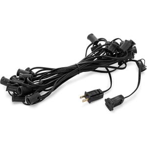 Holiday Lighting Outlet C7 Christmas Light String, Patio and Event Lighting, Black Cord, 12" Socket Spacing SPT-1 (25'')