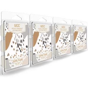 UCC Plant Based Natural Wax Melts, Strong Fragrance, Long Lasting Premium Soy Scented Melts Cubes, Wax Melts Tarts, Colored Wax Melt (Suede Blanc), Pack of 8