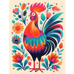 Zariocy Paint by Numbers Kits for Adults -Animals DIY Oil Paintings Canvas Acrylic Paint Set - Rooster Paint by Numbers Kit for Beginners and Ideal for Home Decor 16x20 inch-679