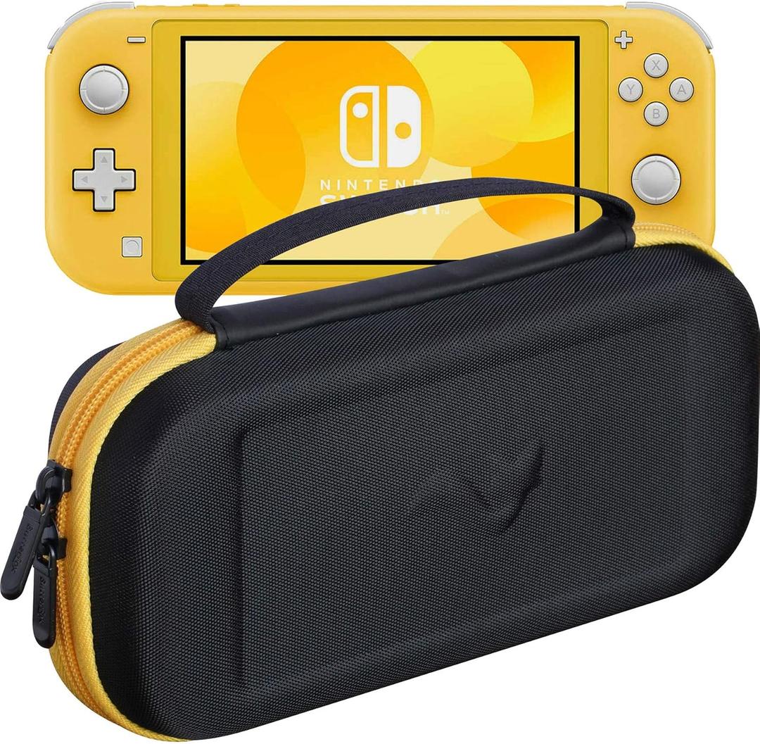 ButterFox Slim Carrying Case for Nintendo Switch Lite,19 Game and 2 Micro SD Card Holders, Storage for Switch Lite Accessories (Yellow/Black)