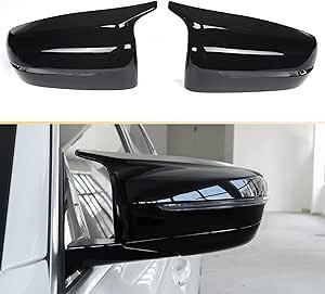 ABS Mirror Cover,Replacement Rearview Side Mirror Cover,Fit for BMW 3 Series G20 G21 4 Series G22 G23 G26 5 Series G30 G31 7 Series G11 G12 8 Series G14 G15 G16 Gloss Black 2Pcs/Set