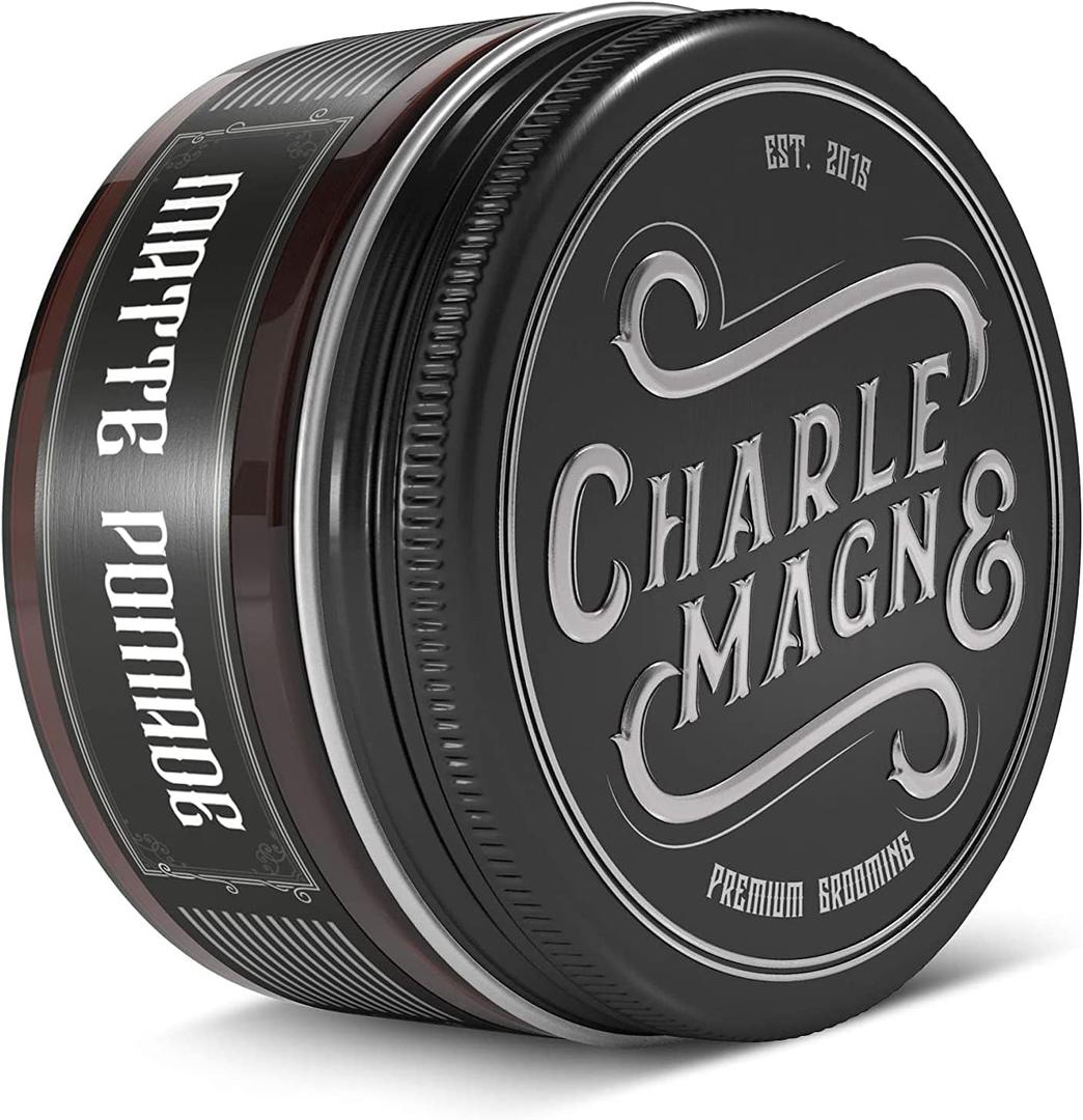 Charlemagne Matte Hair Pomade for Men  Medium Hold, 100 ml, Leather Scent  Water-Based Matte Pomade Styling Hair Cream for Men  Developed by Barbers, Made in Germany