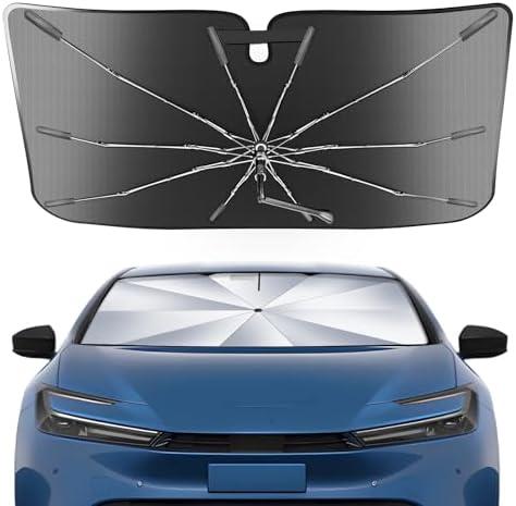 Portable Windshield Sunshade Umbrella for Toyota Prius 2016-2023 2024 2025 with Carry Bag (Not for Prius C or Prius V), Ice Crystal Durable Compact Shade Umbrella UPF50+ UV Front Window Protection